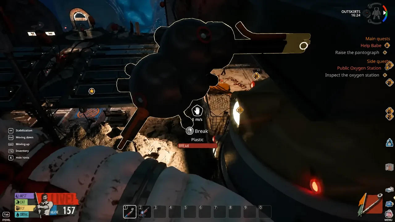 Crowbar equipped while gathering materials